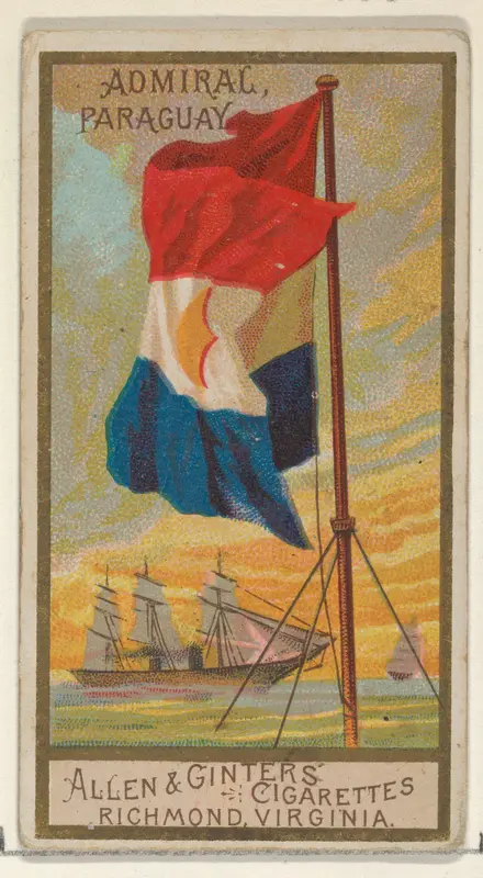 Admiral, Paraguay, from the Naval Flags series (N17) for Allen & Ginter Cigarettes Brands Wall Art by Allen & Ginter - High-Resolution Digital Print