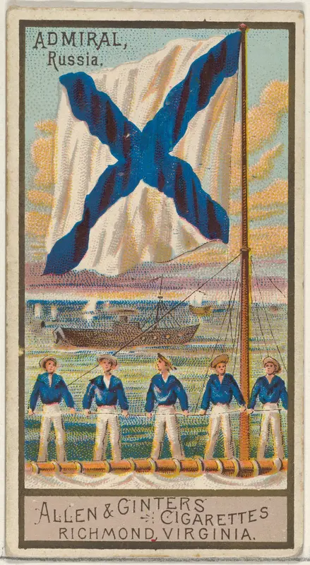 Admiral, Russia, from the Naval Flags series (N17) for Allen & Ginter Cigarettes Brands Wall Art by Allen & Ginter - High-Resolution Digital Print