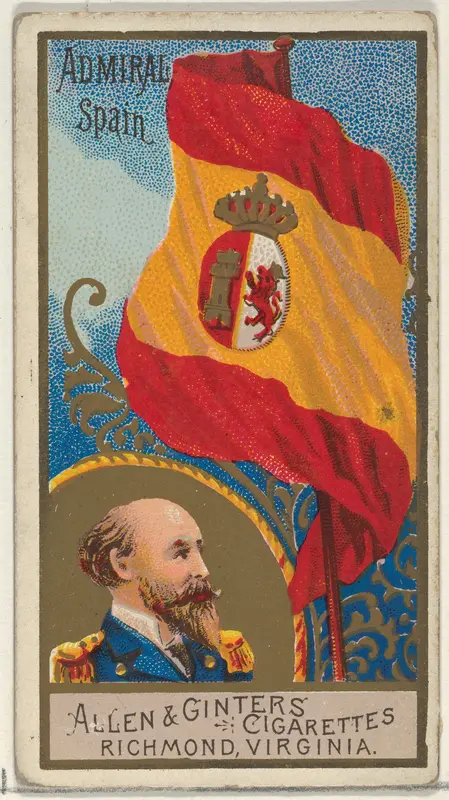 Admiral, Spain, from the Naval Flags series (N17) for Allen & Ginter Cigarettes Brands Wall Art by Allen & Ginter - High-Resolution Digital Print
