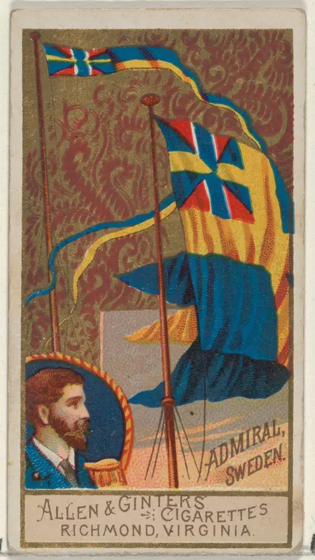 Admiral, Sweden, from the Naval Flags series (N17) for Allen & Ginter Cigarettes Brands Wall Art by Allen & Ginter - High-Resolution Digital Print