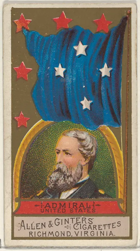 Admiral, United States, from the Naval Flags series (N17) for Allen & Ginter Cigarettes Brands Wall Art by Allen & Ginter - High-Resolution Digital Print