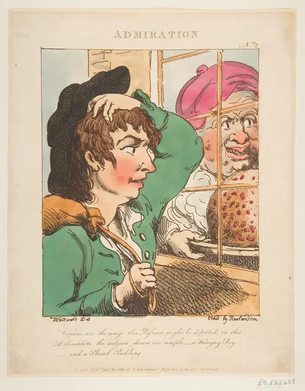 Admiration (Le Brun Travested, or Caricatures of the Passions) Wall Art by Thomas Rowlandson - High-Resolution Digital Print