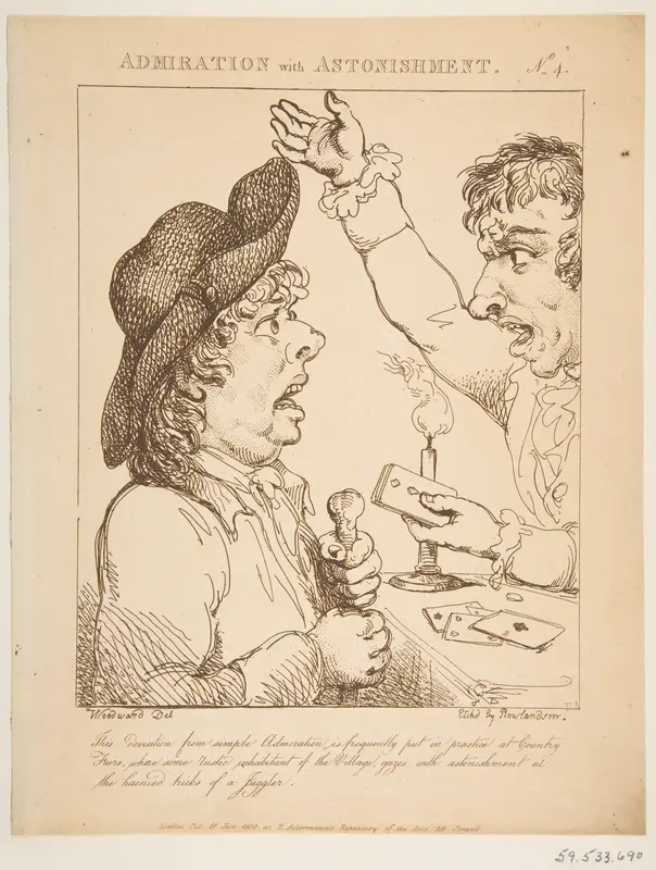 Admiration with Astonishment (Le Brun Travested, or Caricatures of the Passions) Wall Art by Thomas Rowlandson - High-Resolution Digital Print