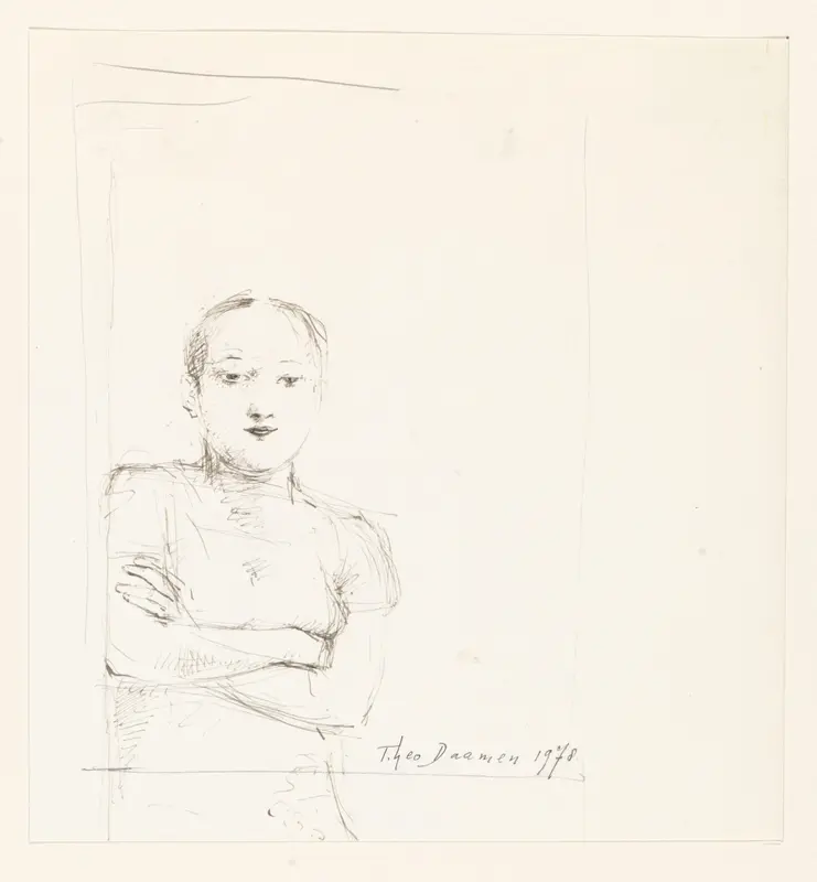 Adolescent achter een venster Wall Art by Unknown - High-Resolution Digital Print
