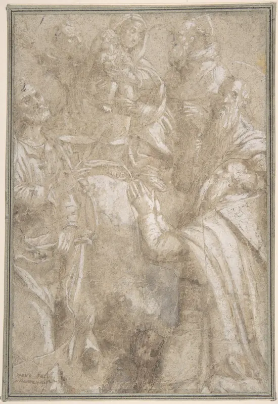 Adoration of the Madonna and Child Wall Art by Anonymous, Italian, 15th to 16th century - High-Resolution Digital Print