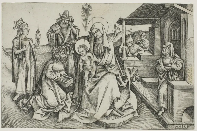 Adoration of the Magi Wall Art by Nicolaus Alexander Mair von Landshut - High-Resolution Digital Print