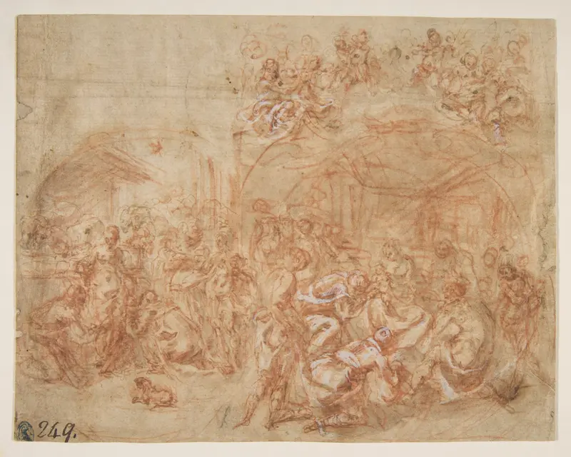 Adoration of the Magi Wall Art by Cesare Pollino (Cesare dal Francia or Franchi) - High-Resolution Digital Print