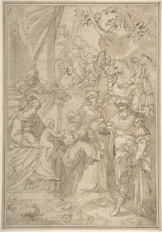 Adoration of the Magi Wall Art by Anonymous, Italian, Genoese, 16th century - High-Resolution Digital Print