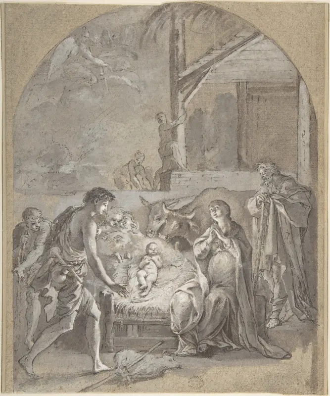 Adoration of the Shepherds Wall Art by Anonymous, Italian, 18th century - High-Resolution Digital Print