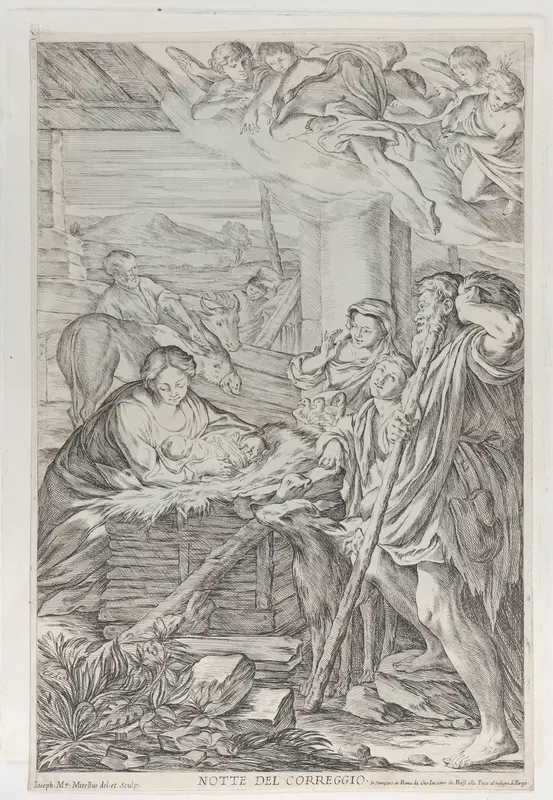 Adoration of the Shepherds Wall Art by Giuseppe Maria Mitelli - High-Resolution Digital Print