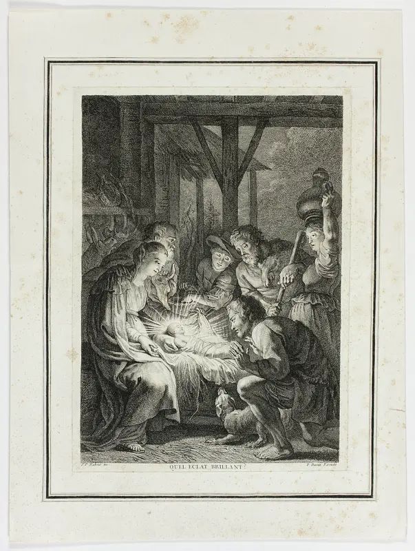 Adoration of the Shepherds Wall Art by Pierre François Basan - High-Resolution Digital Print