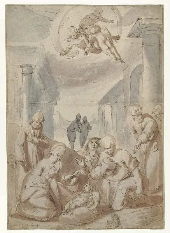 Adoration of the Shepherds Wall Art by Gerrit Pietersz. Sweelink - High-Resolution Digital Print