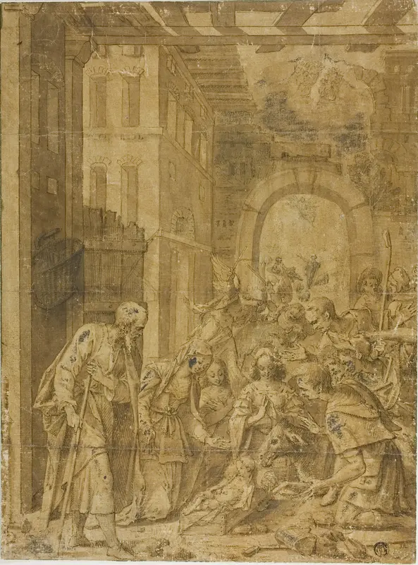 Adoration of the Shepherds Wall Art by Style of Johann von Aachen - High-Resolution Digital Print