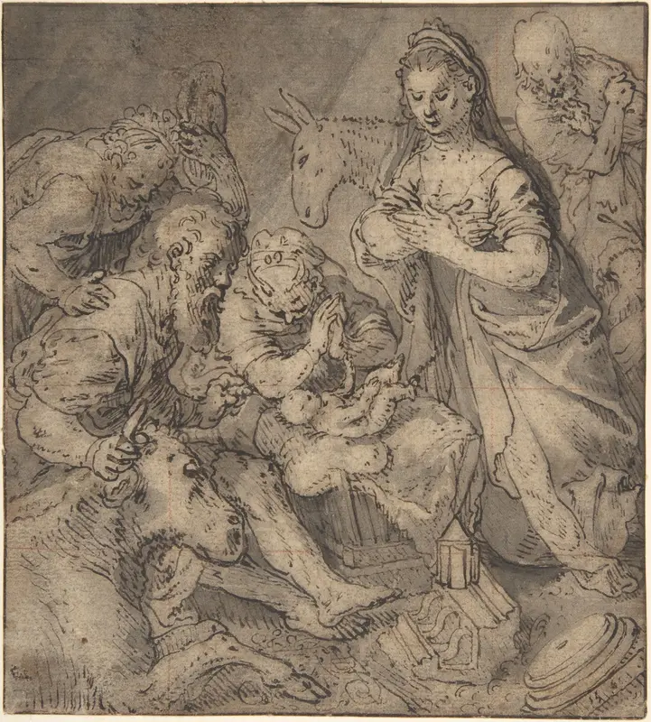Adoration of the Shepherds Wall Art by Joachim Beuckelaer - High-Resolution Digital Print