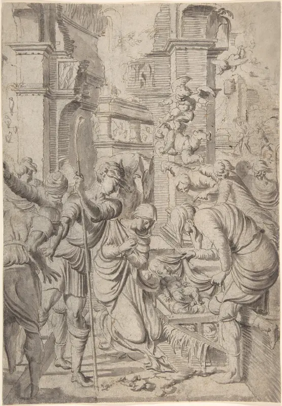 Adoration of the Shepherds Wall Art by Aertgen Claesz. van Leyden - High-Resolution Digital Print