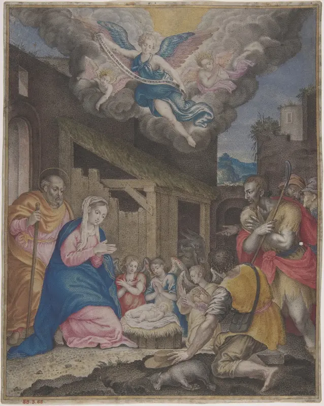 Adoration of the Shepherds Wall Art by Anonymous, Italian, Cremonese, 16th century - High-Resolution Digital Print