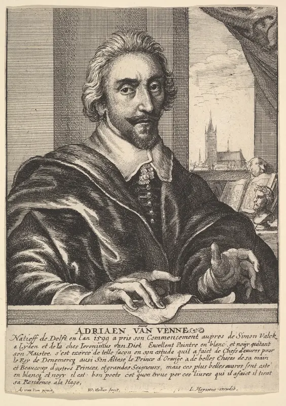 Adriaen van de Venne Wall Art by Wenceslaus Hollar - High-Resolution Digital Print