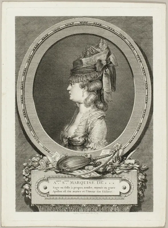 Adrienne-Sophie, Marquise of *** Wall Art by Augustin de Saint-Aubin - High-Resolution Digital Print