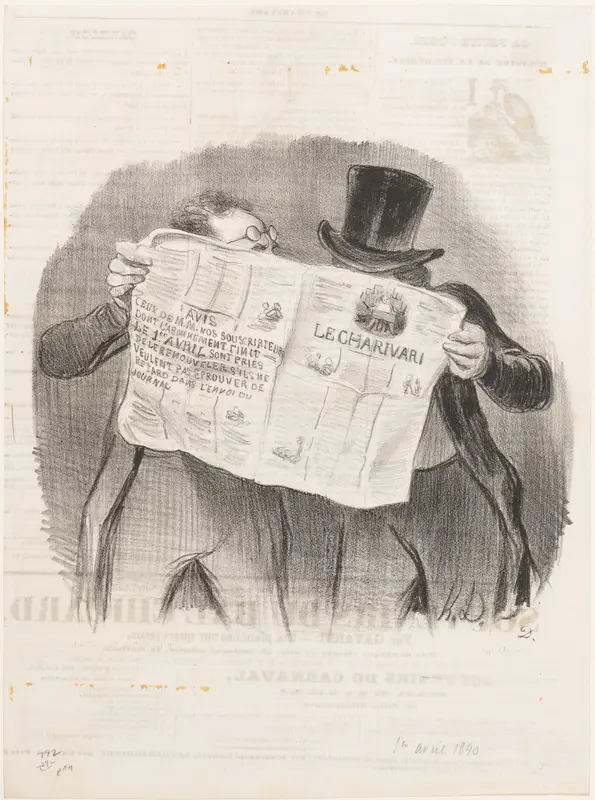 Advice to Subscribers, published in Le Charivari, April 1, 1840 Wall Art by Honoré Daumier - High-Resolution Digital Print