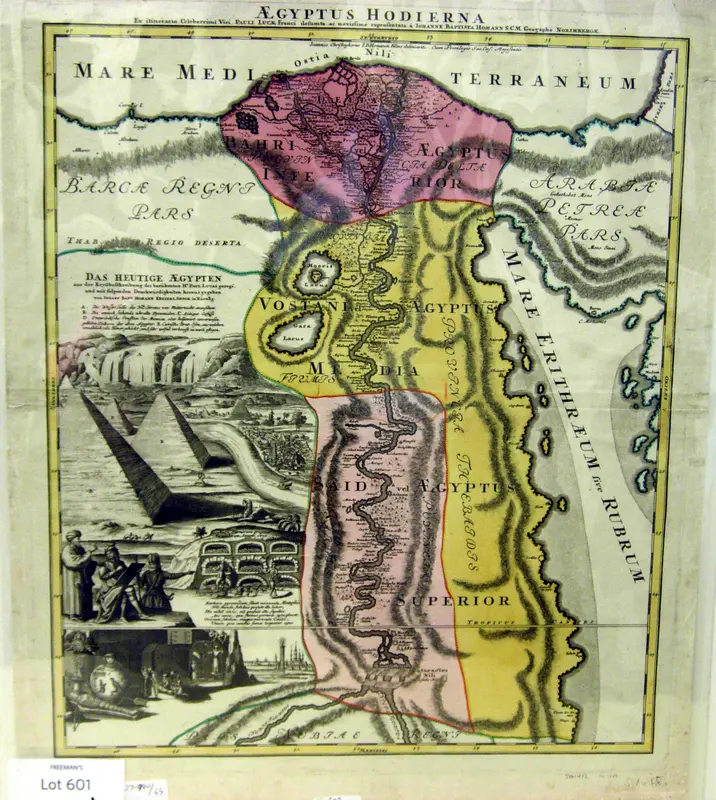 Aegyptus Hodierna, Map of Egypt Wall Art by Johann Baptist Homann - High-Resolution Digital Print
