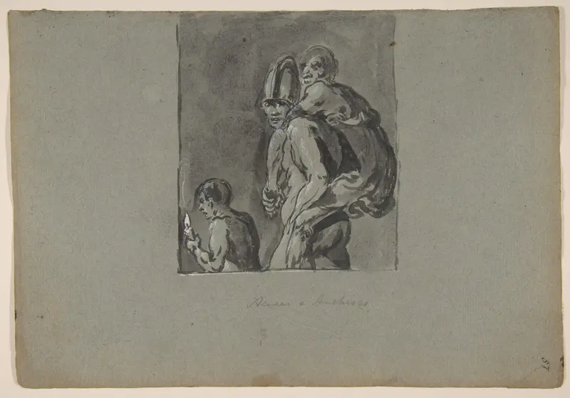 Aeneas and Anchises Wall Art by Leonaert Bramer - High-Resolution Digital Print