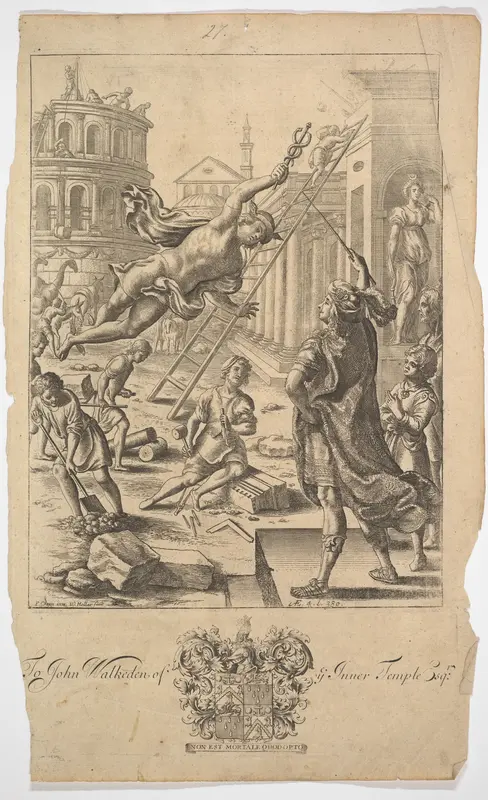 Aeneas and Mercury (from "The Works of Virgil: Containing his Pastorals, Georgics and Aeneis," 1697) Wall Art by Wenceslaus Hollar - High-Resolution Digital Print