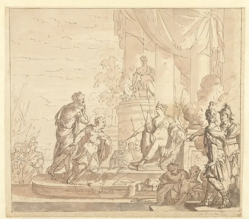 Aeneas bij Dido Wall Art by Mattheus Terwesten - High-Resolution Digital Print