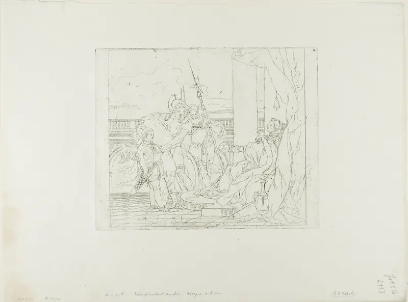 Aeneas Introduces His Son Ascanius to Dido Wall Art by Giovanni Domenico Tiepolo - High-Resolution Digital Print