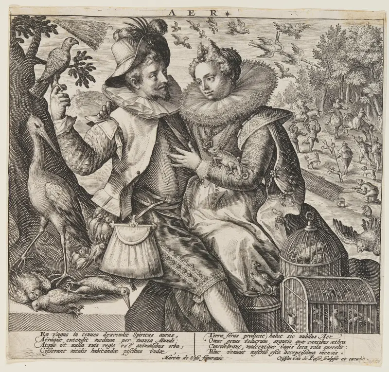 Aer (Air), from The Elements Wall Art by Crispijn van de Passe, I - High-Resolution Digital Print