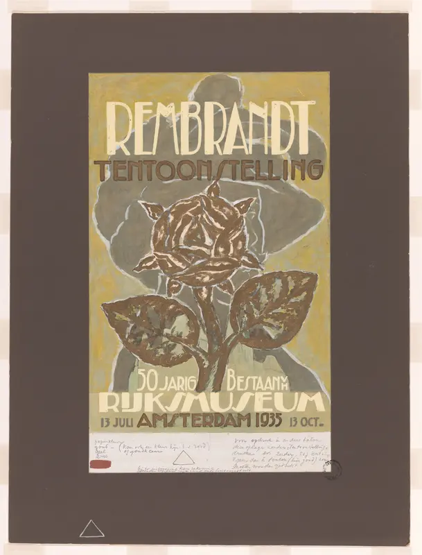 Affiche Rembrandt tentoonstelling, 1935 (ontwerp) Wall Art by Leo Gestel - High-Resolution Digital Print