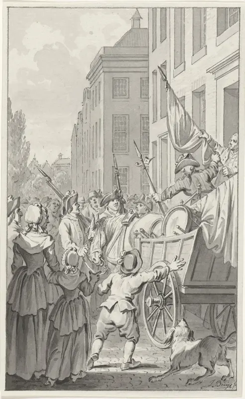 Afhalen bij patriotten te Zutphen van trommels en vaandels, 1787 Wall Art by Unknown - High-Resolution Digital Print