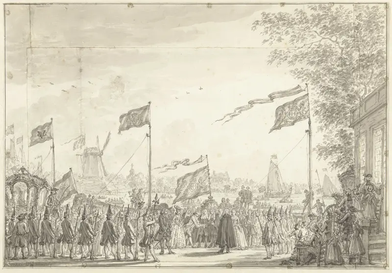 Afscheid van Willem V en echtgenote aan de Buitenamstel, 1768 Wall Art by Unknown - High-Resolution Digital Print