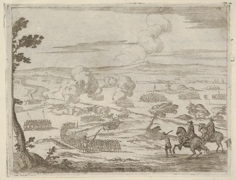 After a Long March, Francesco I d'Este Passes with the River of Cassano with his Army, thus Causing Great Harm to the Spanish, from "L'Idea di un Principe ed Eroe Cristiano in Francesco I d'Este, di Modena e Reggio Duca VIII [...]" Wall Art by Bartolomeo Fenice (Fénis) - High-Resolution Digital Print