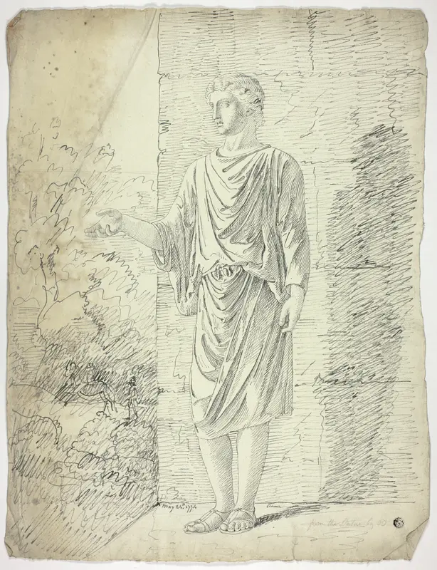 After an Antique Sculpture of a Standing Youth Wall Art by John Downman - High-Resolution Digital Print