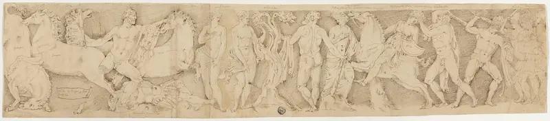After the Antique: Sarcophagus Lid with the Labors of Hercules Wall Art by Unknown - High-Resolution Digital Print