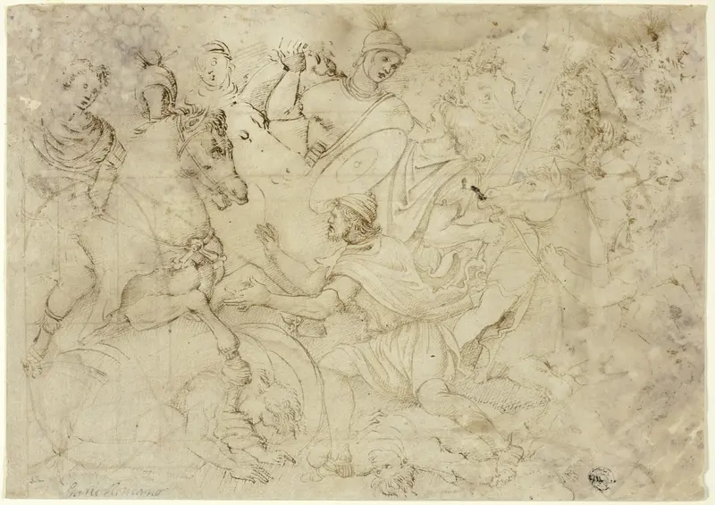 After the Antique: Trajan's Victorious Combat against the Dacians Wall Art by Unknown Roman - High-Resolution Digital Print
