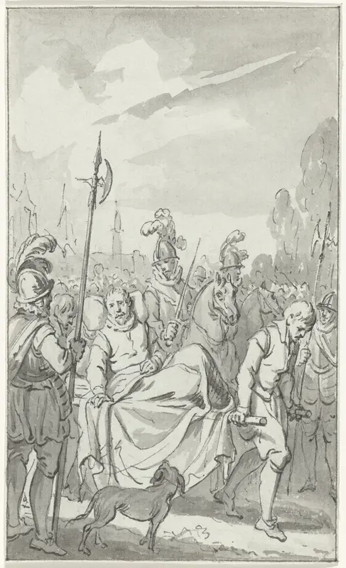 Aftocht van Lodewijk van Nassau uit Bergen op een draagbaar, 6 september 1572 Wall Art by Jacobus Buys - High-Resolution Digital Print