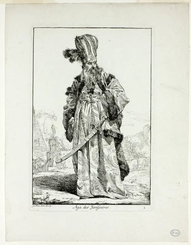 Aga des Janissaires, plate one from Caravanne du Sultan à la Mecque
