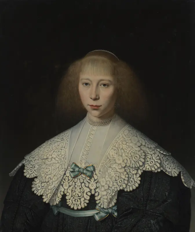 Agatha Geelvinck (1617-38). Eerste echtgenote van Frederik Dircksz Alewijn Wall Art by Dirck van Santvoort - High-Resolution Digital Print