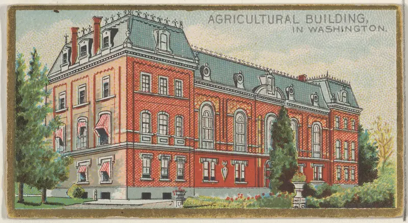 Agricultural Building in Washington, from the General Government and State Capitol Buildings series (N14) for Allen & Ginter Cigarettes Brands Wall Art by Allen & Ginter - High-Resolution Digital Print