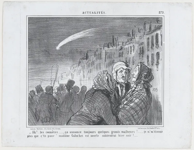 Ah!... les comètes..., ça annonce toujours quelques grands malheurs!..., from Actualités, published in "Le Charivari" Wall Art by Honoré Daumier - High-Resolution Digital Print