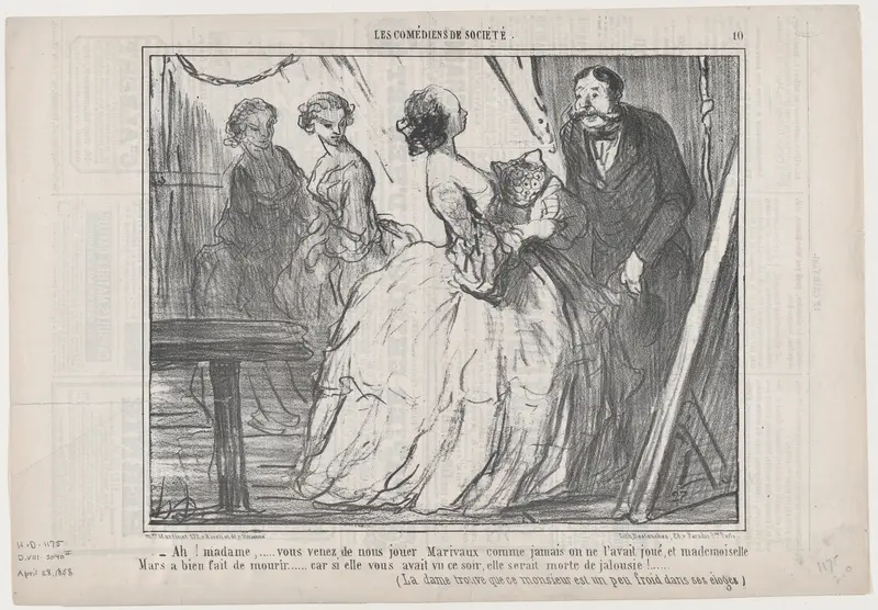 Ah! madame,... vous venez de nous jouer Marivaux comme jamais on ne l'avait joué..., from "Les Comediens de Société" Wall Art by Honoré Daumier - High-Resolution Digital Print