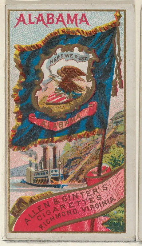 Alabama, from Flags of the States and Territories (N11) for Allen & Ginter Cigarettes Brands Wall Art by Allen & Ginter - High-Resolution Digital Print
