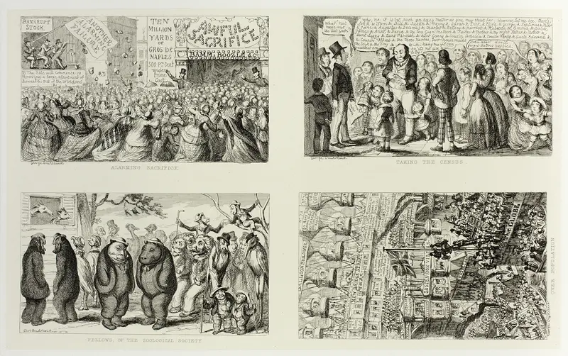 Alarming Sacrifice from George Cruikshank's Steel Etchings to The Comic Almanacks: 1835-1853 (top left) Wall Art by George Cruikshank - High-Resolution Digital Print