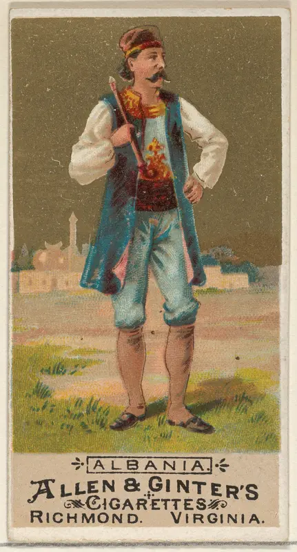 Albania, from the Natives in Costume series (N16) for Allen & Ginter Cigarettes Brands Wall Art by Allen & Ginter - High-Resolution Digital Print