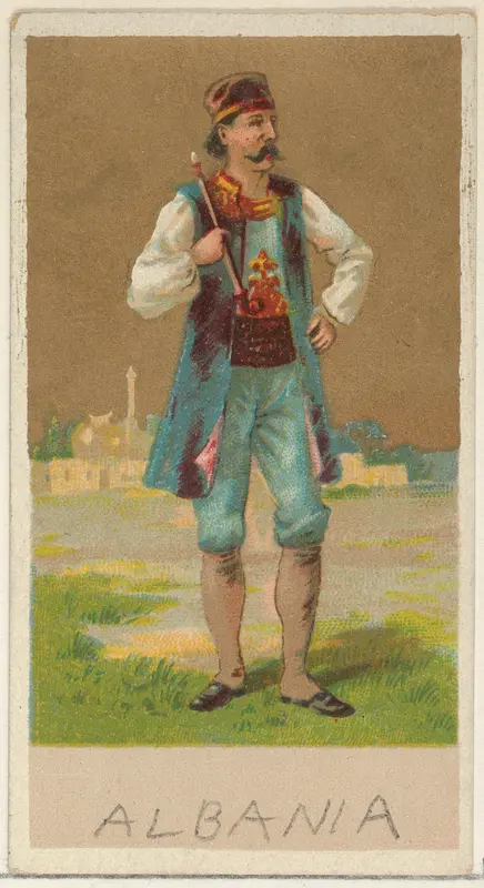 Albania, from the Natives in Costume series (N16), Teofani Issue, for Allen & Ginter Cigarettes Brands Wall Art by Allen & Ginter - High-Resolution Digital Print