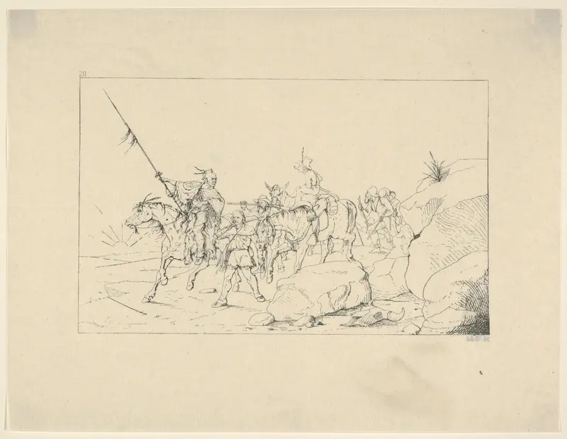 Albert S. Johnston Crossing the Desert to Join the Southern Army (from Confederate War Etchings) Wall Art by Adalbert John Volck - High-Resolution Digital Print