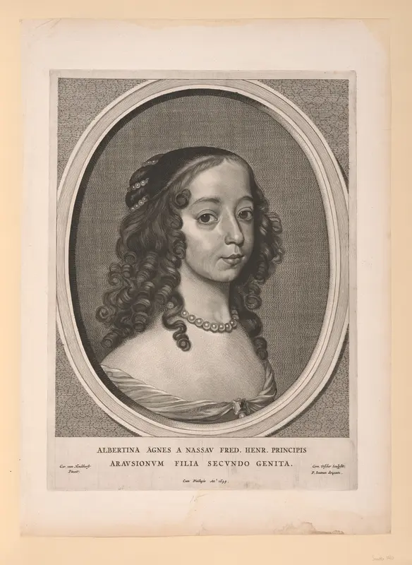 Albertine Agnes, Princess of Orange Nassau, from Nine Portraits Wall Art by Cornelis Visscher - High-Resolution Digital Print
