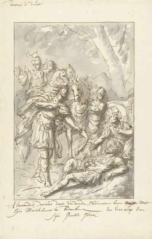 Alexander de Grote bedekt het lijk van Darius met zijn mantel Wall Art by Elias van Nijmegen - High-Resolution Digital Print
