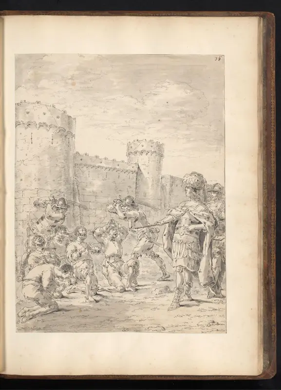 Alexander de Grote executeert Indiase soldaten Wall Art by Leonaert Bramer - High-Resolution Digital Print